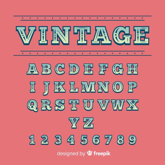 Vintage alphabet template