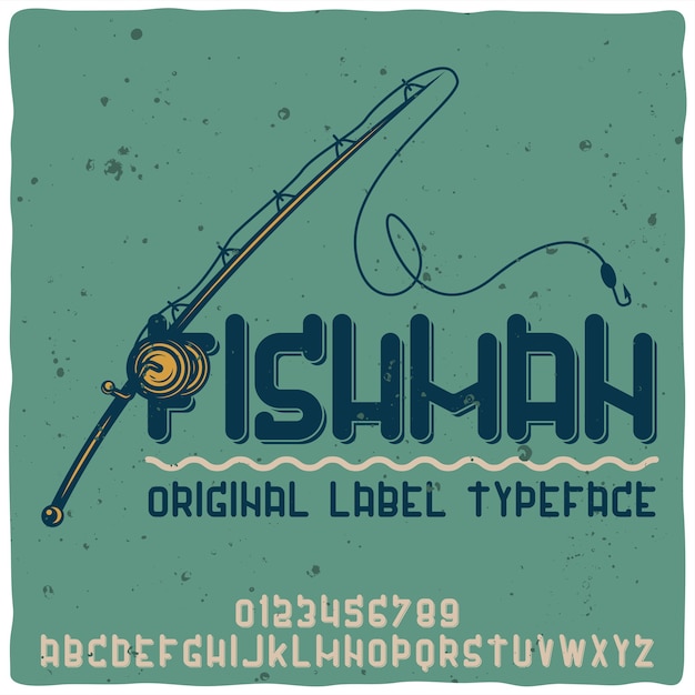 Vettore gratuito carattere tipografico alfabeto vintage denominato fishman.