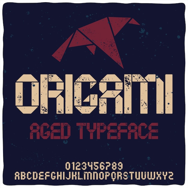 Free vector vintage alphabet typeface named origami.