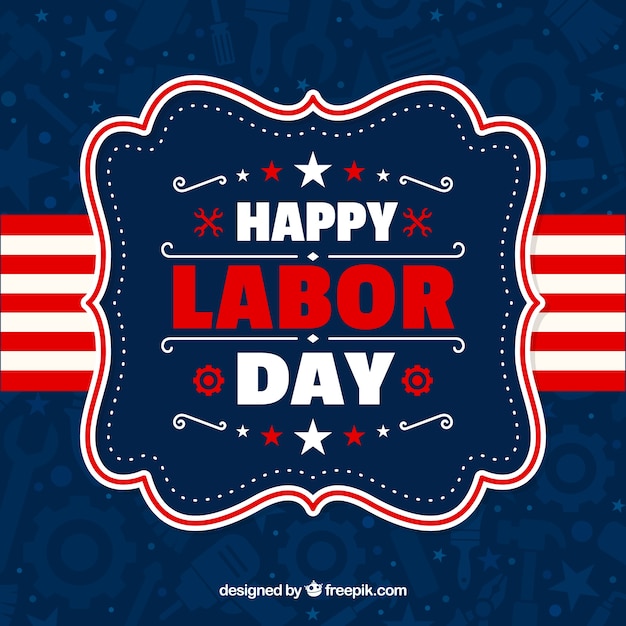 Free vector vintage american labor day badge background