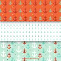 Free vector vintage anchor pattern collection