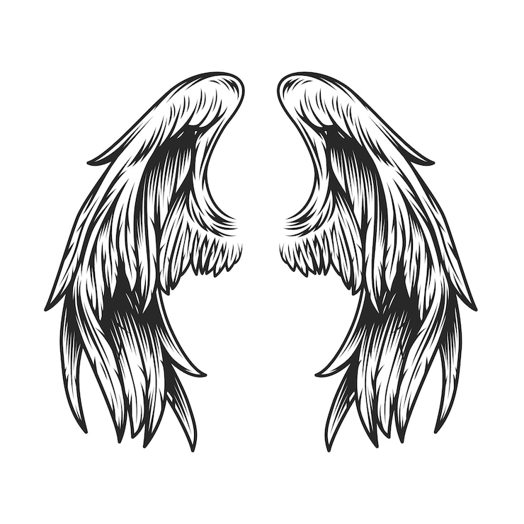 Free Vector vintage angel wings template