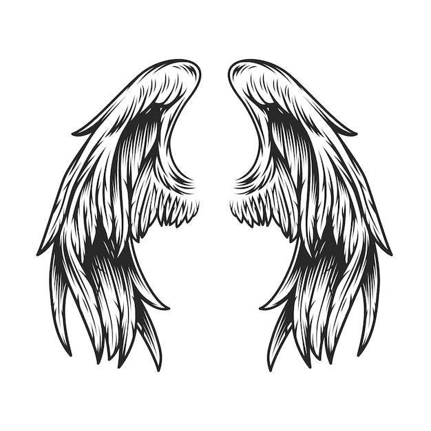 Винтажные крылья ангела