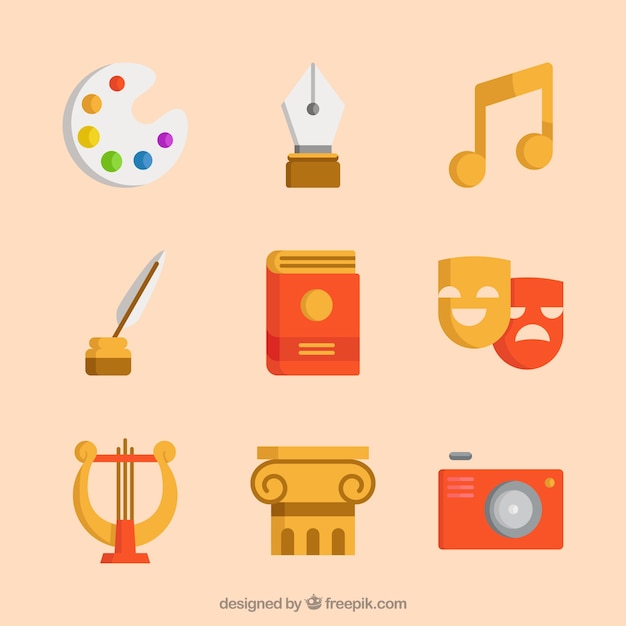 Vintage art symbols vector set