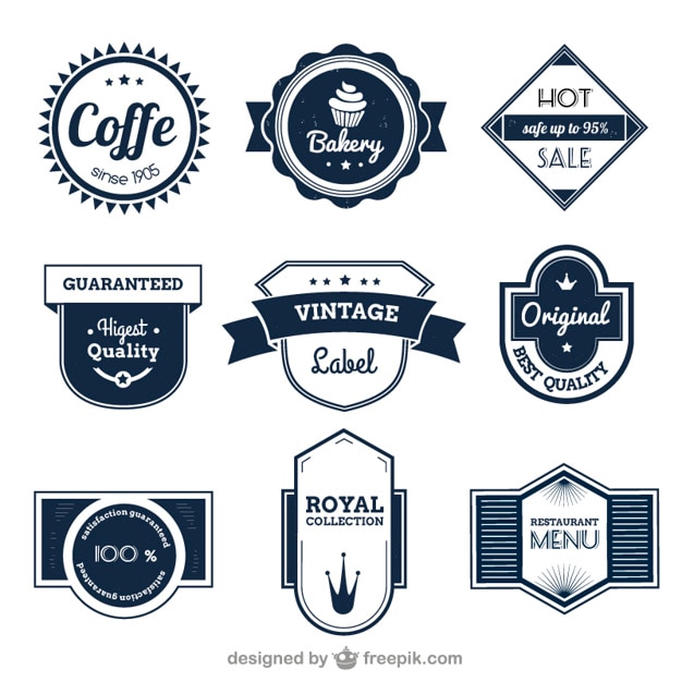 Vintage assorted badges pack