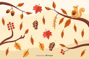 Free vector vintage autumn background vintage style