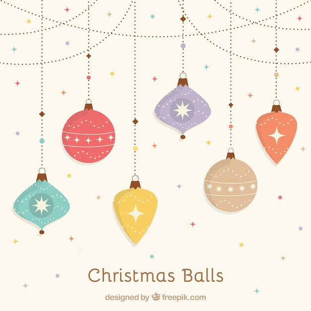 Free vector vintage background of christmas balls