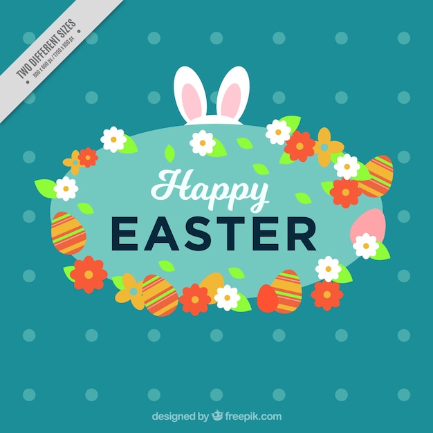 Free vector vintage background of easter eggs and rabbit ears