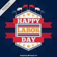 Free vector vintage background of labor day with flags