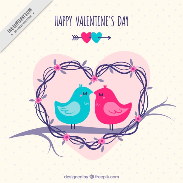 Free vector vintage background of loving birds