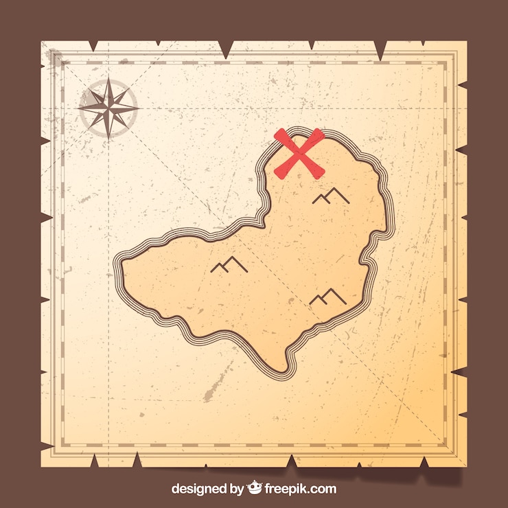 Free Vector vintage background of pirate treasure map