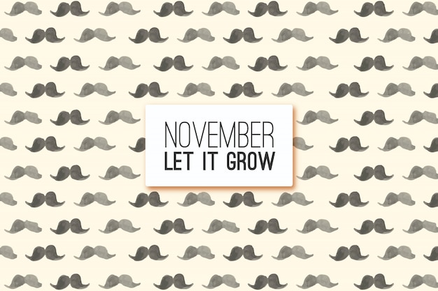 Free vector vintage background of watercolor whiskers movember