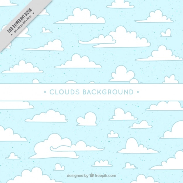 Free vector vintage background of white clouds with blue frames