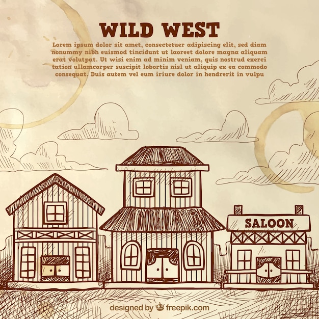 Free vector vintage background of wild west