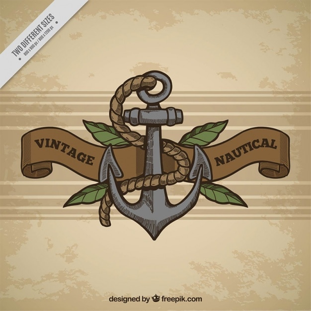 Vintage background with anchor and rope