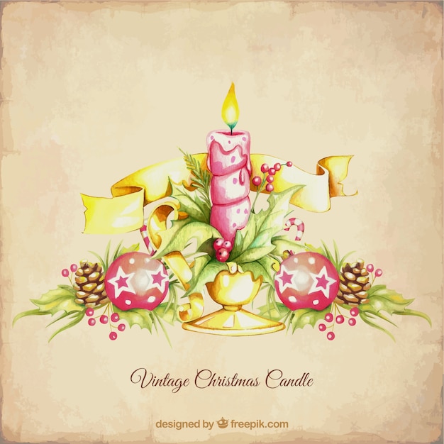 Vintage background with a christmas candle