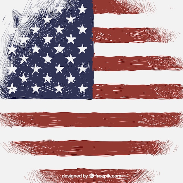 Free Vector vintage background with the flag of united states