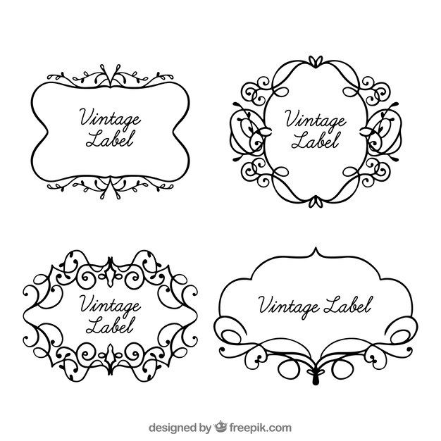 vintage badge collection with flat design
