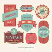 Free vector vintage badge collection with flat design