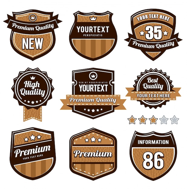 Vettore gratuito collezione di badge d'epoca