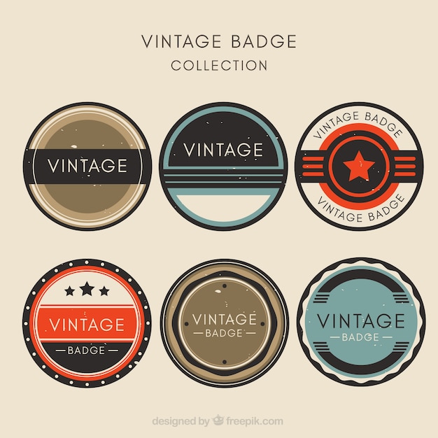 Vettore gratuito collezione di badge vintage