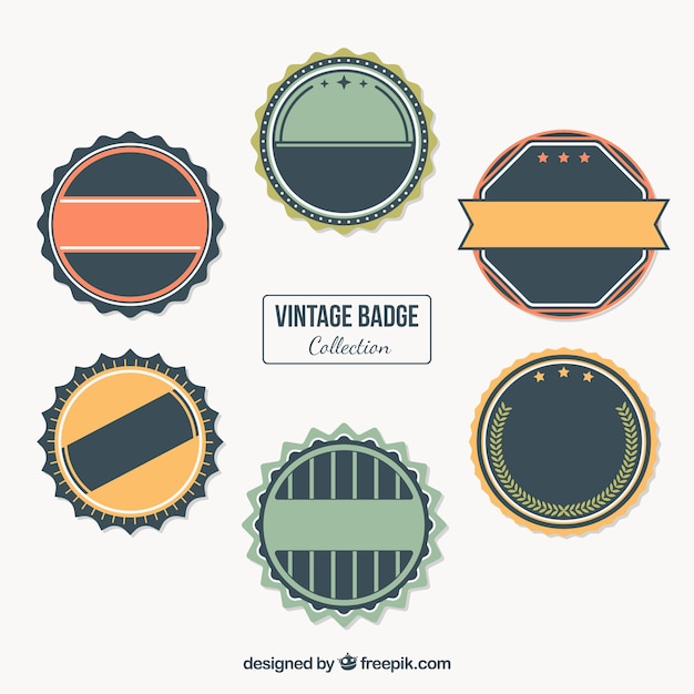 Vettore gratuito collezione di badge vintage