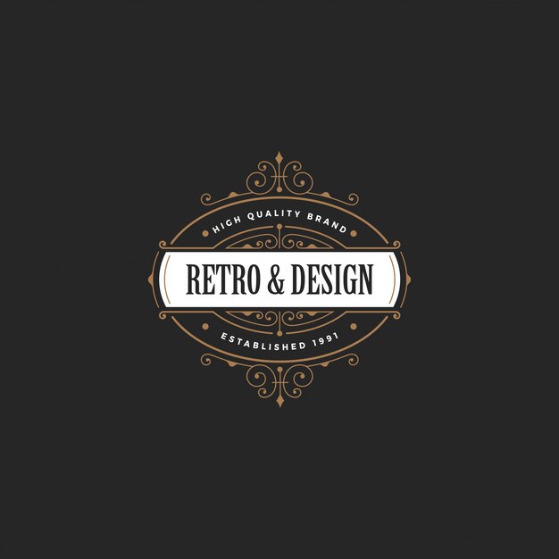 Vintage Badge Logo. Retro Classic style