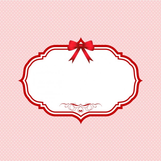 Free vector vintage badge with a red bow