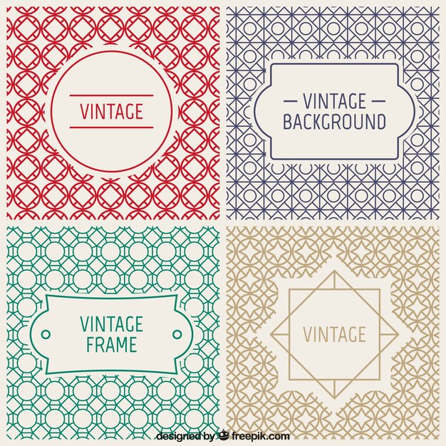 Vintage badges and decorative backgrounds