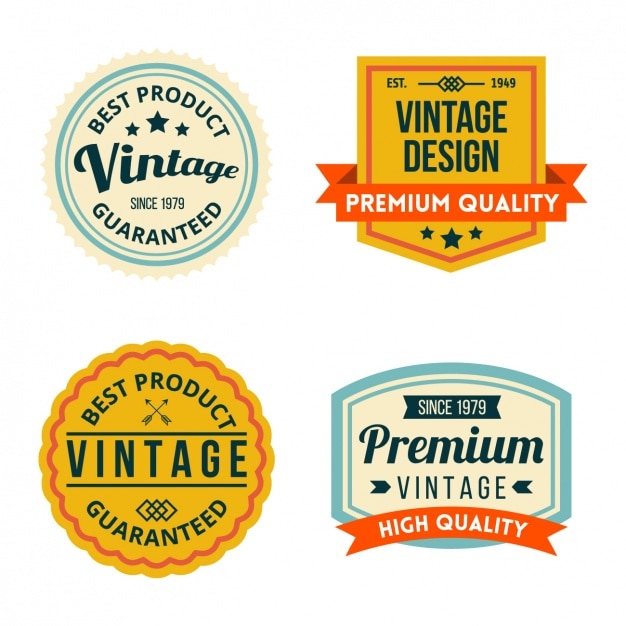 Vintage badges set