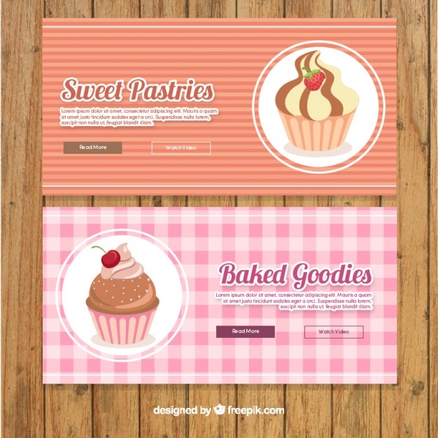 Free vector vintage bakery banners