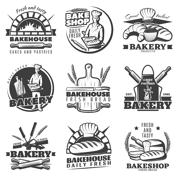 Vintage Bakery Emblems Set