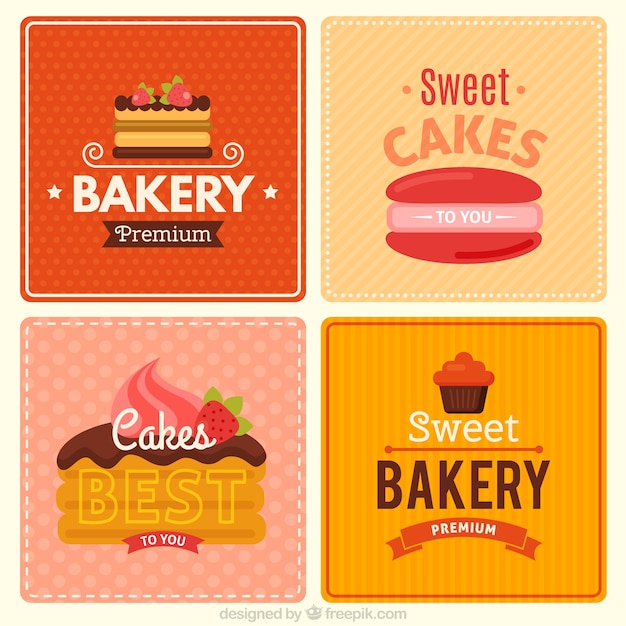 Free vector vintage bakery sweets