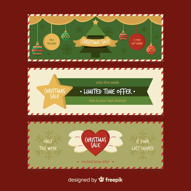 Free vector vintage banner christmas sale