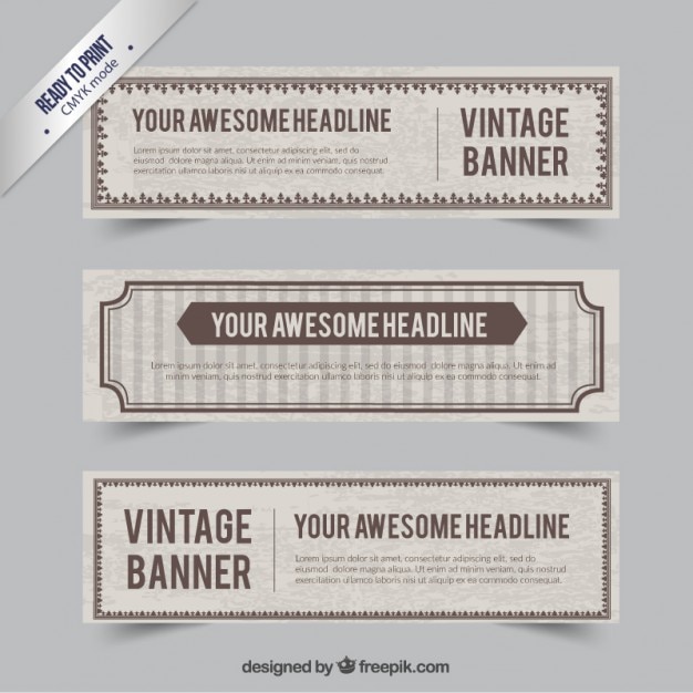 Free vector vintage banners collection
