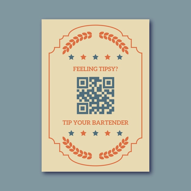 Free vector vintage bar rules qr sign