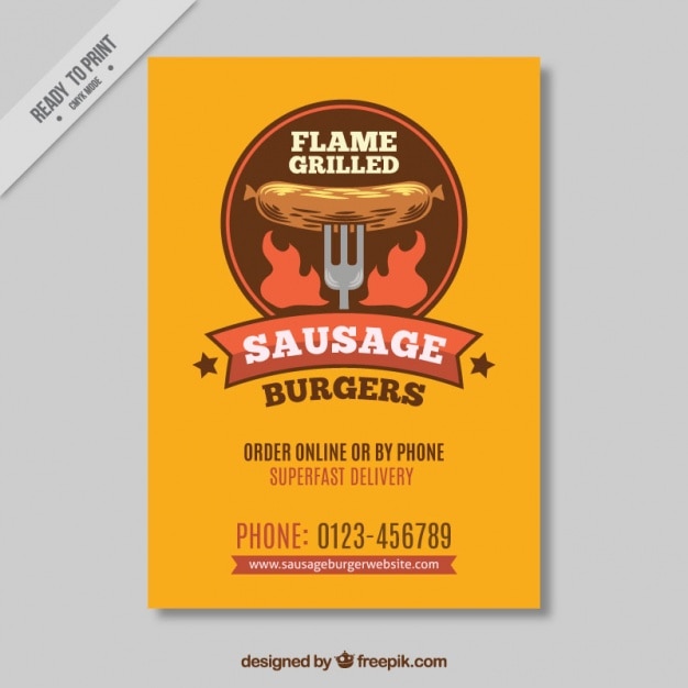 Free vector vintage barbecue brochure