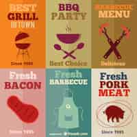 Free vector vintage barbecue templates