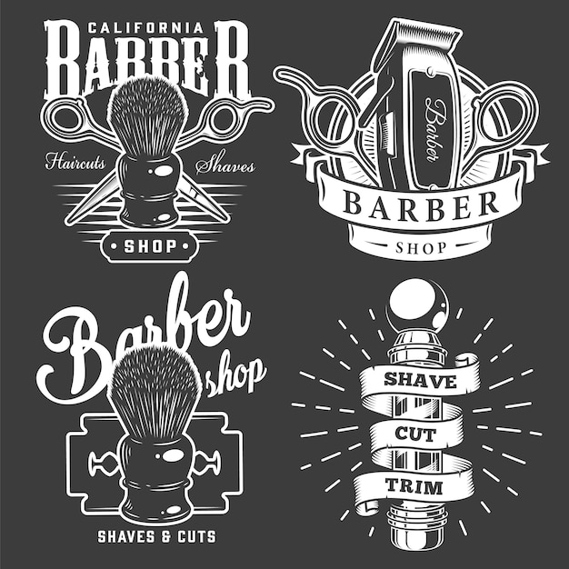 Vintage barbershop badges