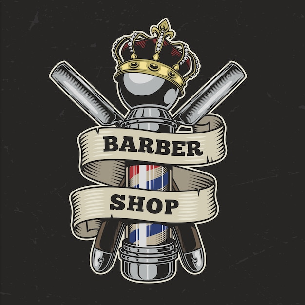 Vintage barbershop colorful illustration