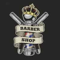 Free vector vintage barbershop colorful illustration