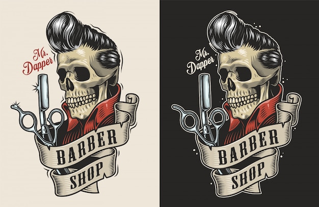 Free vector vintage barbershop label