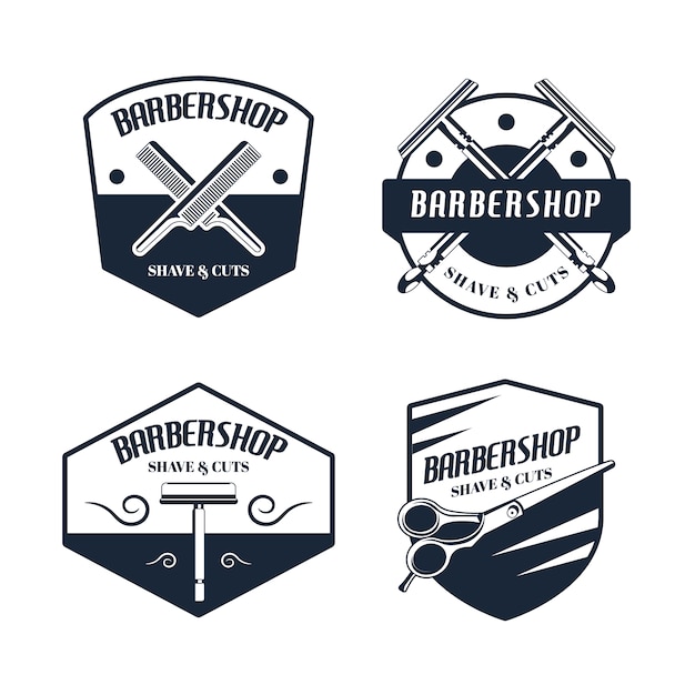 Vintage barbershop logo collection