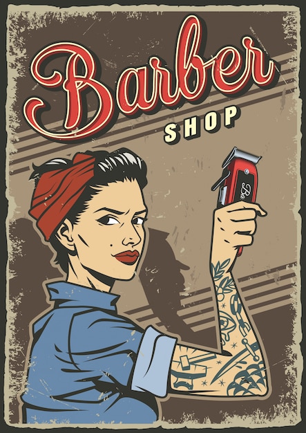 Vintage barbershop poster