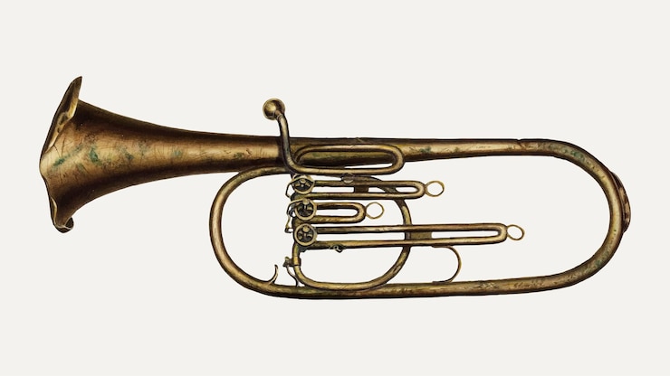 Free Vector vintage baritone horn illustration vector, remixed from the artwork by edward l. loper