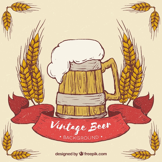Free vector vintage beer background