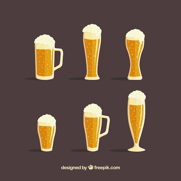 Free vector vintage beer glass & mug collection