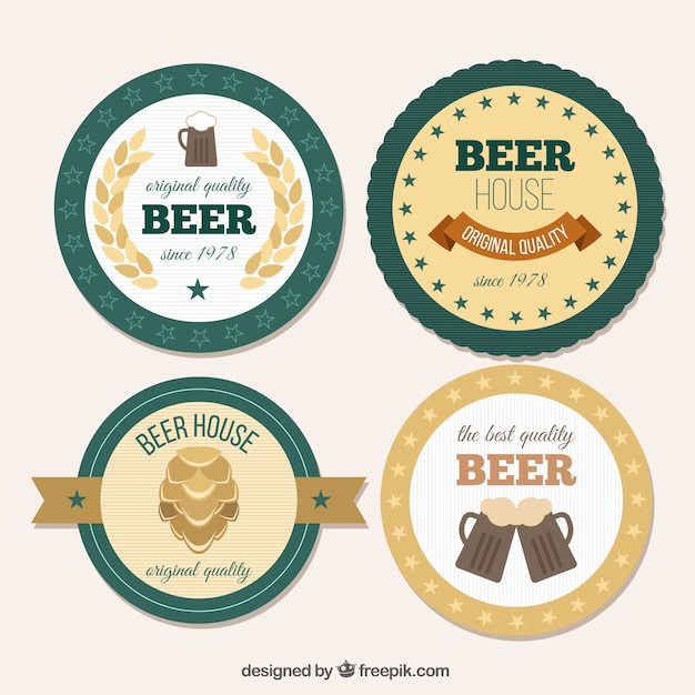 Free vector vintage beer stickers