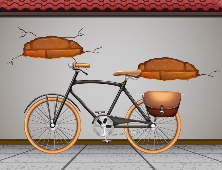 मुफ़्त वेक्टर vintage bicycle parked by the street