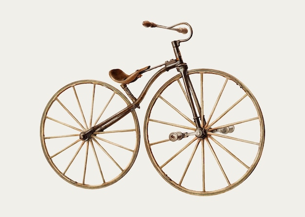 Vettore gratuito illustrazione vettoriale di una bicicletta vintage, remixata dall'opera d'arte di alfred koehn